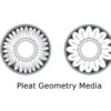 pleated media geometry shape inside the pleated cartridge filter