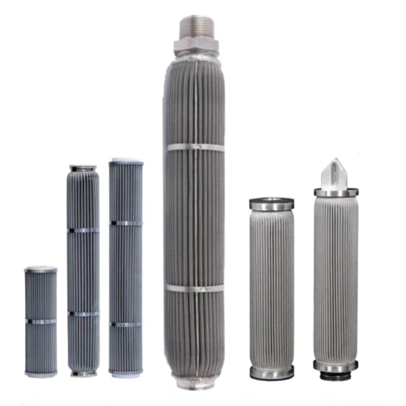 different sizes of stainless steel pleated cartridges