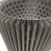 closer look or zoom of pleated stainless steel filter cartridge