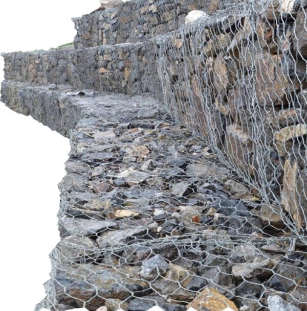 using gabion wire mesh on rocks and large stones