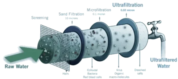 cleaning process of UF membrane