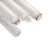 Side view of polyproplene pleated filter cartridge