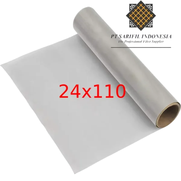 view of 24x100 mesh count in a screen filter mesh