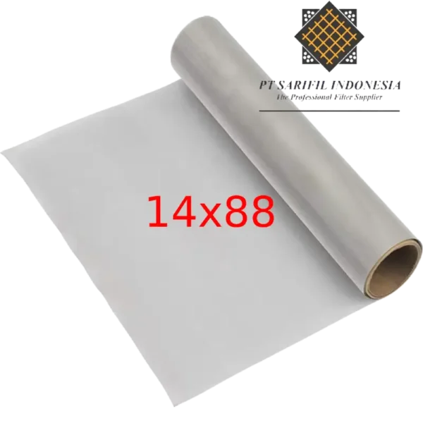 view of 14x88 mesh count in a screen filter mesh