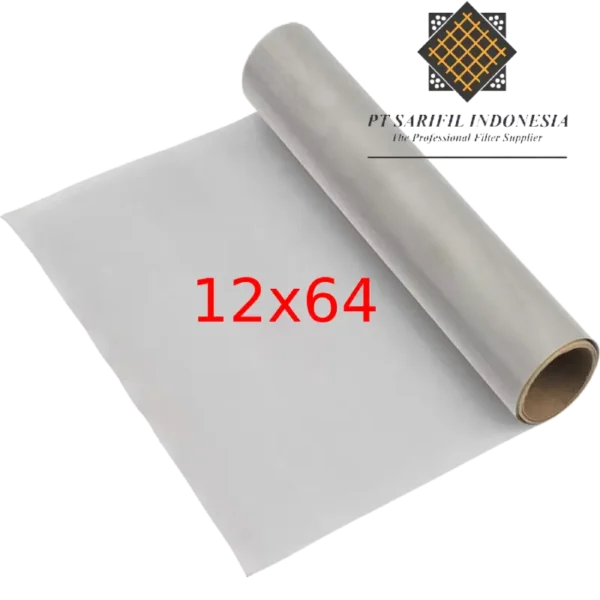 view of 12x64 mesh count in a screen filter mesh