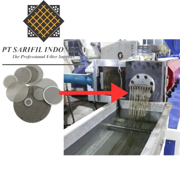 wiremesh used in a plastic extruder recycling machine