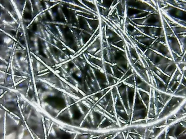 microscopic view of fiberglass felt